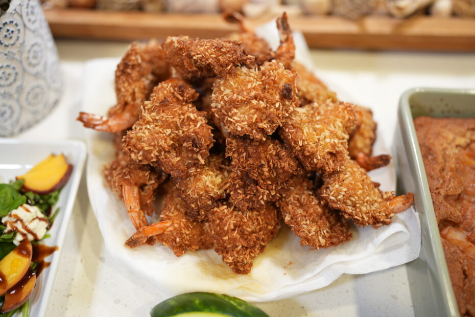 Crispy golden coconut shrimp served with a sweet chili dipping sauce.