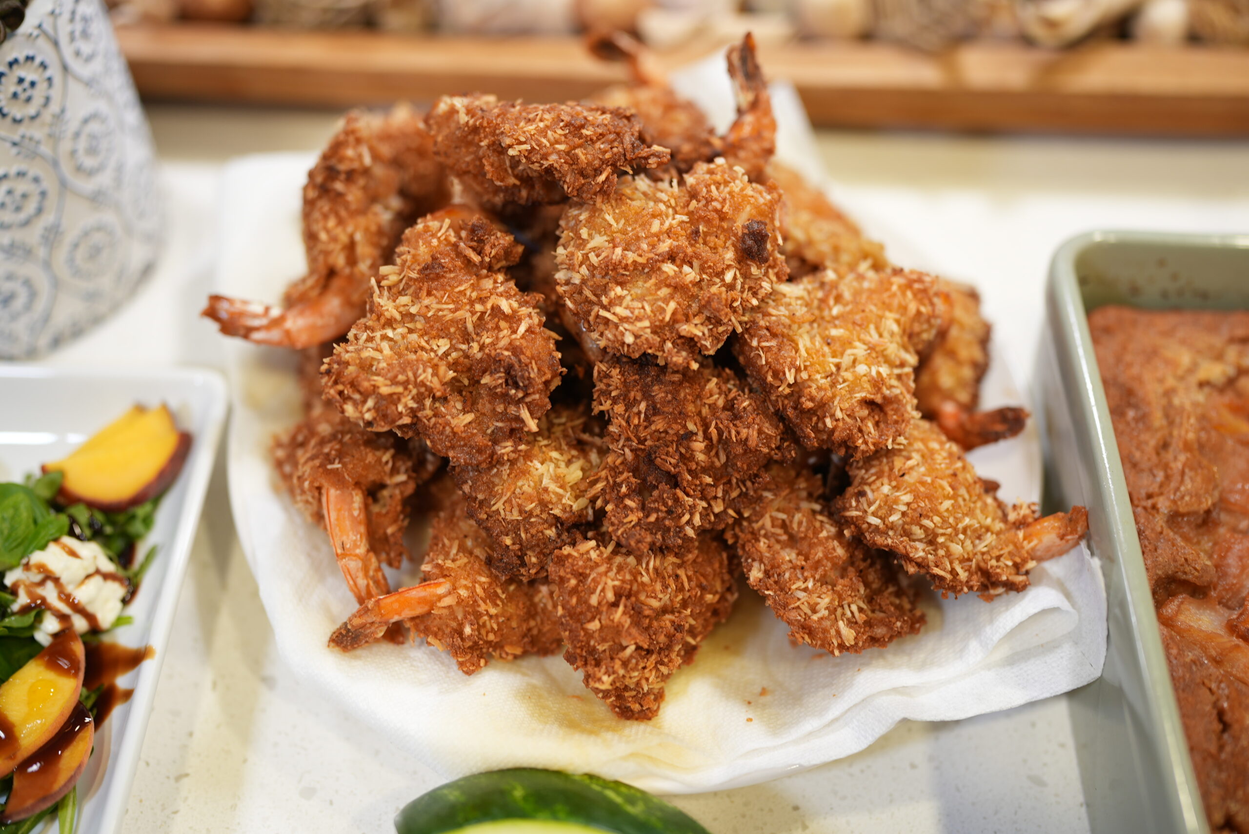 Crispy golden coconut shrimp served with a sweet chili dipping sauce.